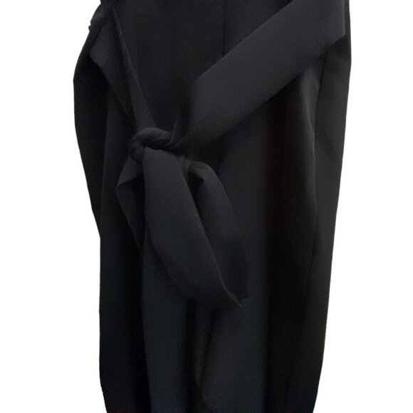 Asos Design Wrap-Front V-Neck Sleeveless Jumpsuit Black Size 8 - Picture 4 of 10